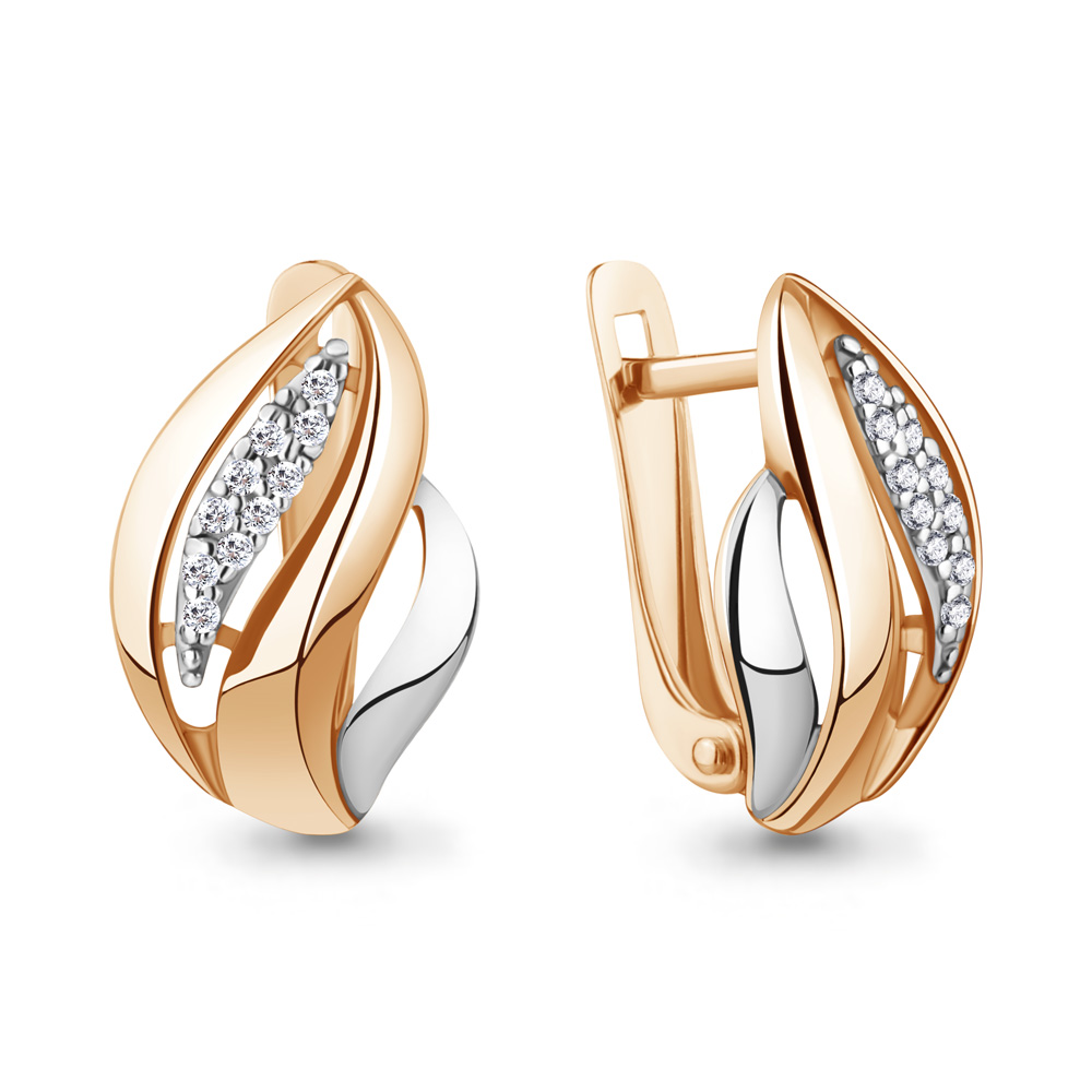 Серьги Аквамарин - Серебро 925, Фианит (арт. 42136А.6)