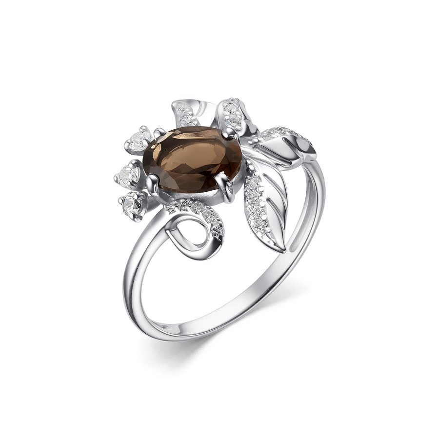 Кольцо Дар - Серебро 925, Раухтопаз, Фианит (арт. К-3711рс40700)