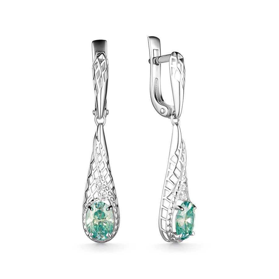 Серьги Дар - Серебро 925, Синтетический муассанит, Фианит (арт. С-3682рс1613900)