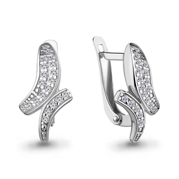 Серьги Аквамарин - Серебро 925, Фианит (арт. 400836А.5)