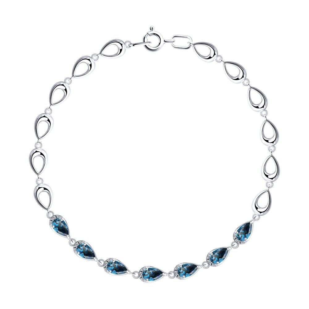 Браслет SOKOLOV - Золото 585, Топаз лондон (арт. 750677-3)