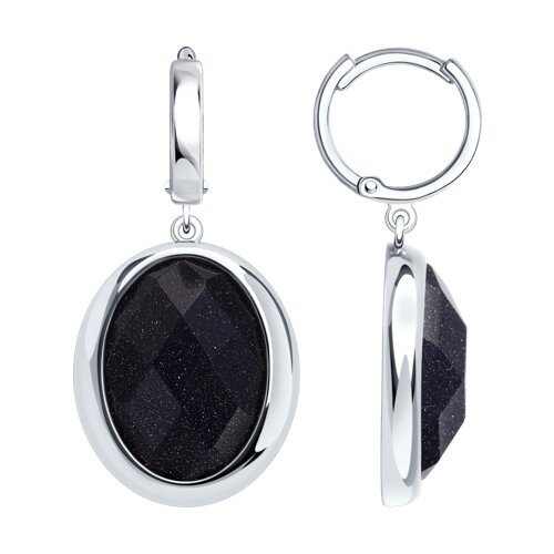 Серьги Diamant - Серебро 925, Авантюриновое стекло (арт. 94-321-02318-1)