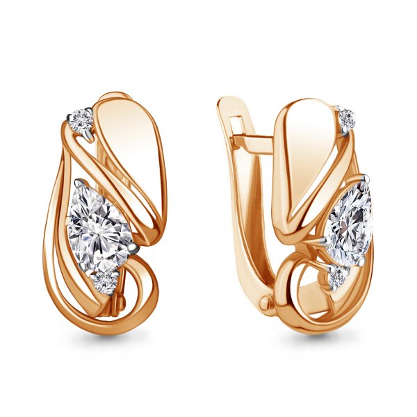 Серьги Аквамарин - Серебро 925, Фианит (арт. 49308А.6)