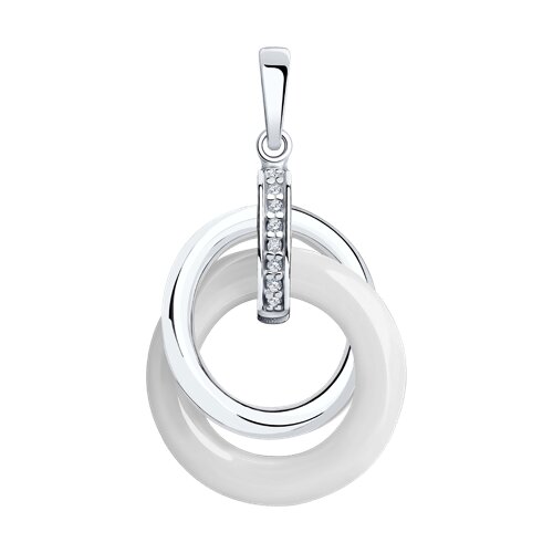 Подвеска SOKOLOV - Серебро 925, Керамика, Фианит (арт. 94032907)