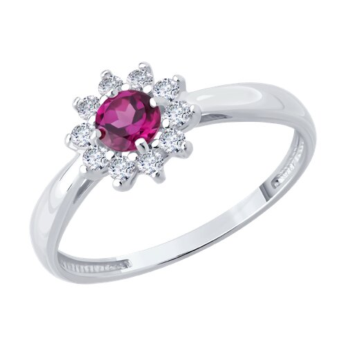 Кольцо SOKOLOV - Серебро 925, Родолит, Фианит (арт. 92014636)