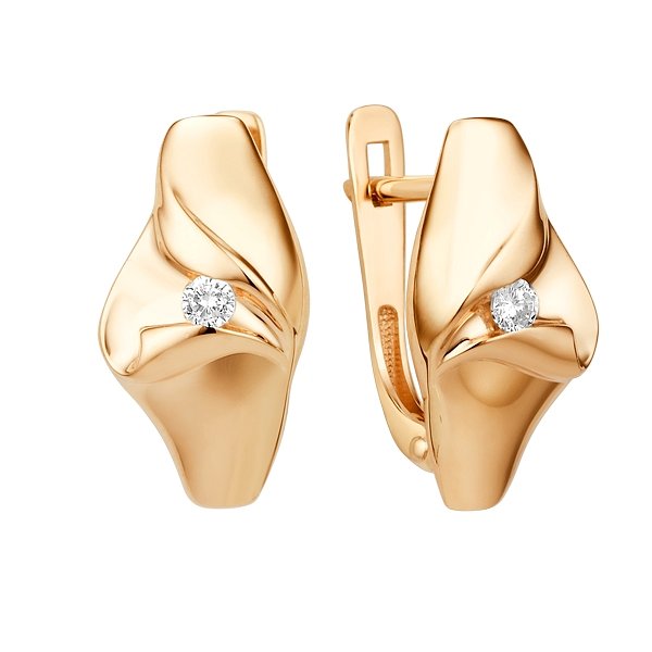 Серьги ЮФ Династия - Золото 585, Фианит (арт. 016772-1100)