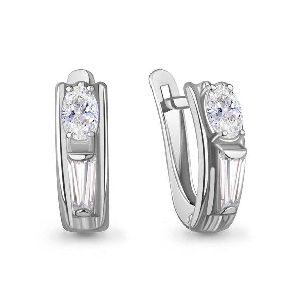 Серьги Аквамарин - Серебро 925, Фианит (арт. 400319.5)