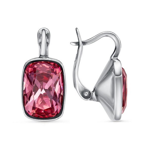 Серьги Красная пресня - Серебро 925, Стекло (арт. 33612870-12)