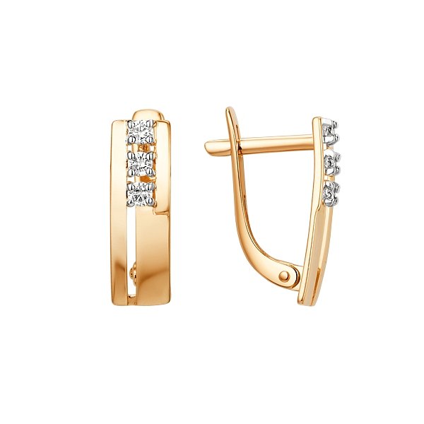 Серьги ЮФ Династия - Золото 375, Фианит (арт. 015472-5102)