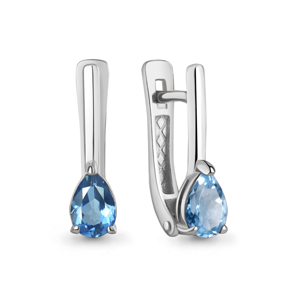 Серьги Аквамарин - Серебро 925, Топаз (арт. 45024405.5)