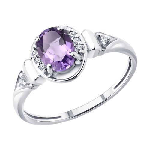 Кольцо SOKOLOV - Серебро 925, Аметист, Фианит (арт. 92014861)