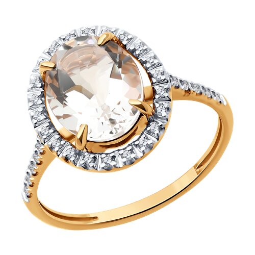 Кольцо Diamant - Золото 585, Фианит, Горный хрусталь (арт. 51-310-02442-4)