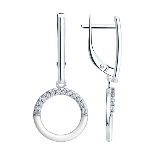 Серьги Diamant - Серебро 925, Фианит, Эмаль (арт. 94-121-00241-1)