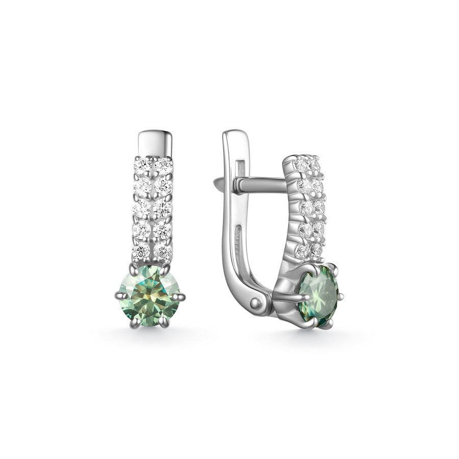 Серьги Дар - Серебро 925, Синтетический муассанит, Фианит (арт. С-3915рс1613900)