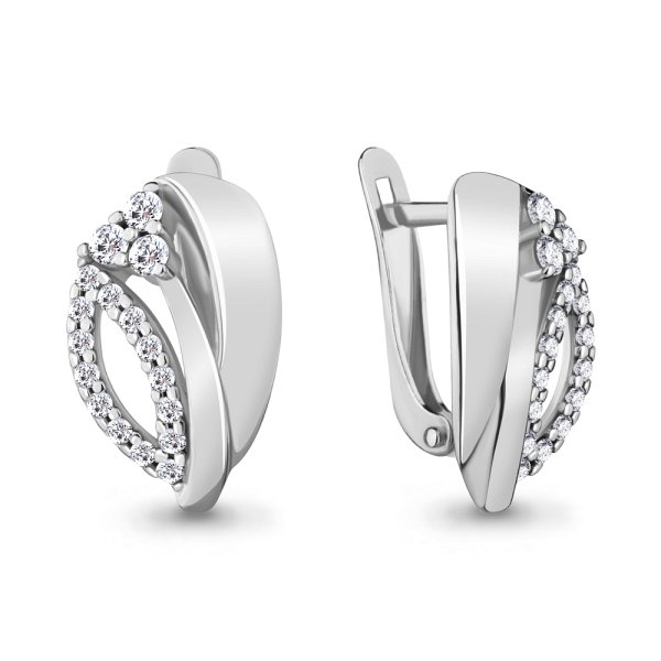 Серьги Аквамарин - Серебро 925, Фианит (арт. 48304А.5)