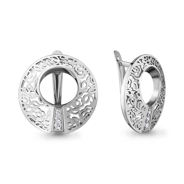 Серьги Аквамарин - Серебро 925, Фианит (арт. 45935А.5)