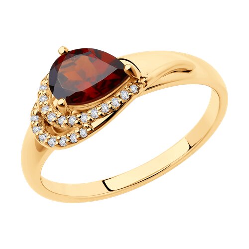 Кольцо Diamant - Серебро 925, Гранат, Фианит (арт. 93-310-00548-2)