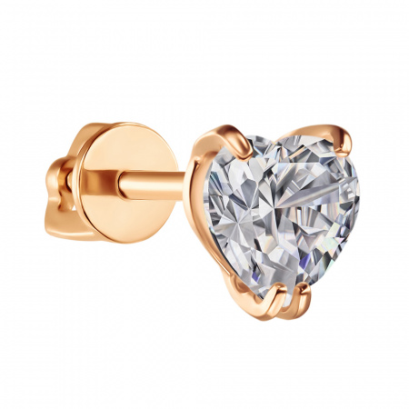 Серьга golden glob - Золото 585, Фианит (арт. ПУСлСер01монобцФз585)