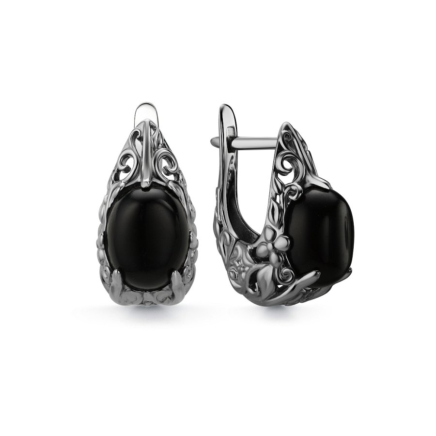 Серьги Дар - Серебро 925, Агат (арт. С-5225чрк442)