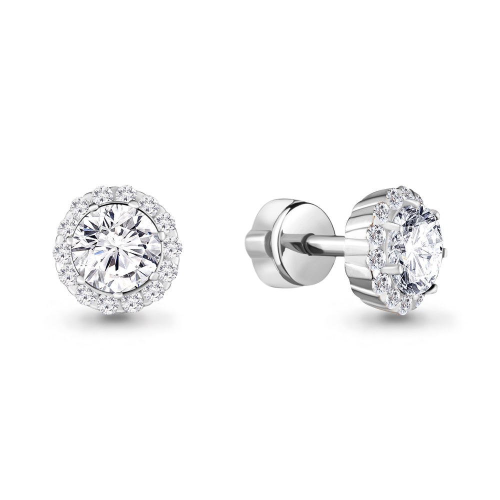 Серьги Аквамарин - Серебро 925, Фианит (арт. 420181А.5)