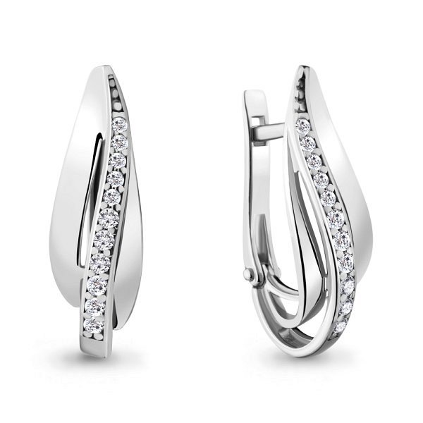 Серьги Аквамарин - Серебро 925, Фианит (арт. 48188А.5)