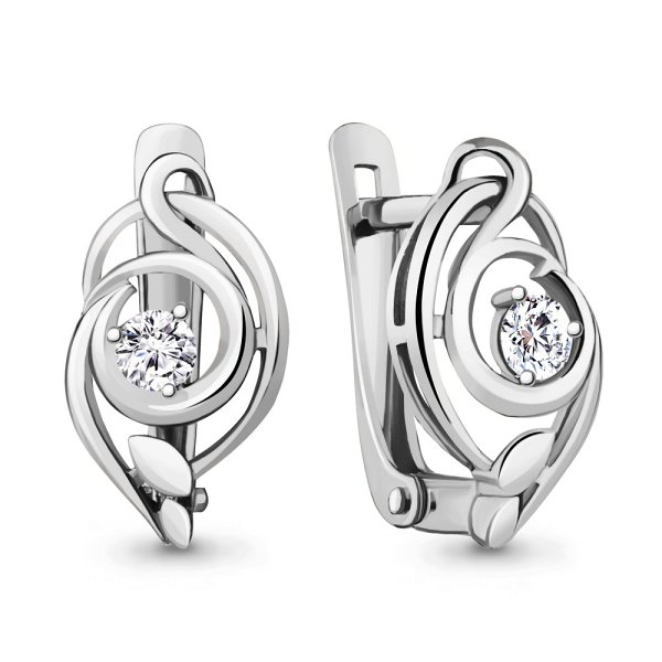 Серьги Аквамарин - Серебро 925, Фианит (арт. 49233А.5)