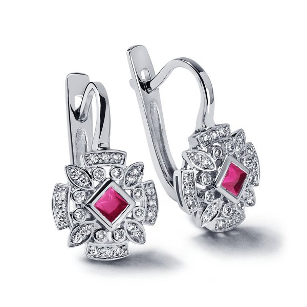 Серьги Platinum Lab. - Платина 950 (арт. ПС-275Р-02)