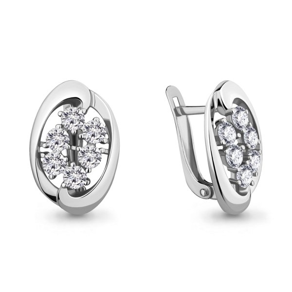 Серьги Аквамарин - Серебро 925, Фианит (арт. 46895А.5)