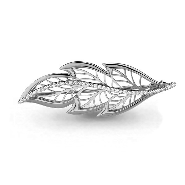 Брошь Аквамарин - Серебро 925, Фианит (арт. 72751А.5)