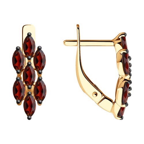Серьги Diamant - Золото 585, Гранат (арт. 51-320-01869-2)