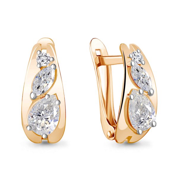 Серьги Аквамарин - Серебро 925, Фианит (арт. 49089А.6)