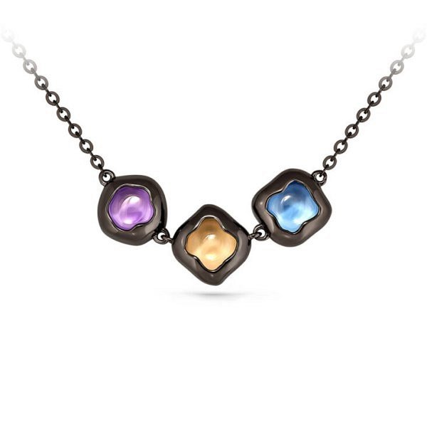 Колье Кабаровских - Серебро 925, Синтетический ситалл (арт. 16-148-7489)