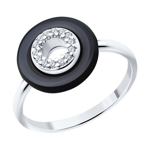 Кольцо SOKOLOV - Серебро 925, Керамика, Фианит (арт. 94013677)
