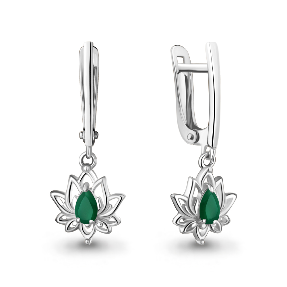 Серьги Аквамарин - Серебро 925, Агат (арт. 45040309.5)