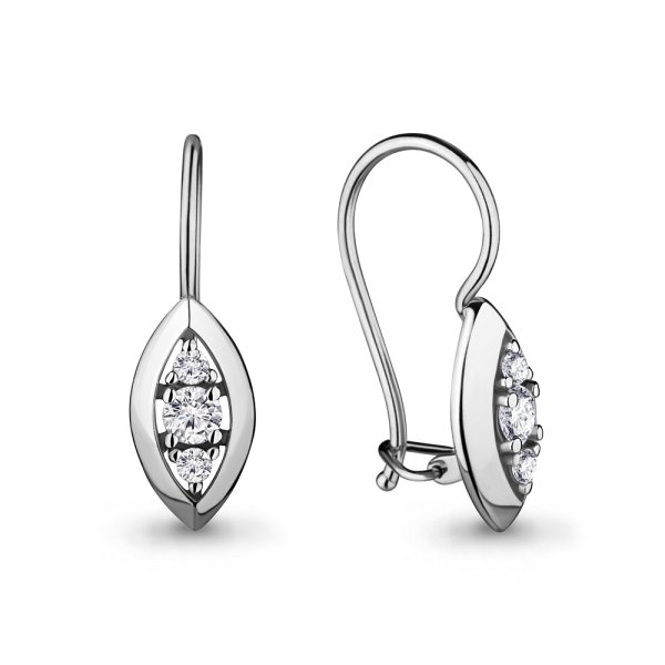 Серьги Аквамарин - Серебро 925, Фианит (арт. 46683А.5)