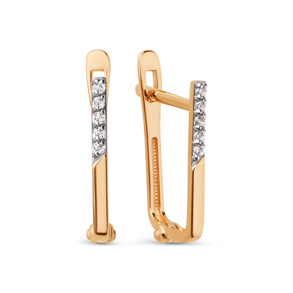 Серьги ЮФ Династия - Золото 585, Фианит (арт. 017222-1102)