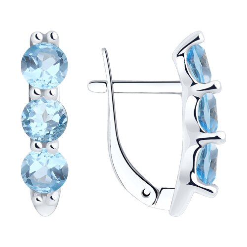 Серьги Diamant - Серебро 925, Топаз (арт. 94-320-00588-1)