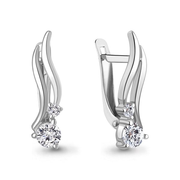 Серьги Аквамарин - Серебро 925, Фианит (арт. 450052А.5)