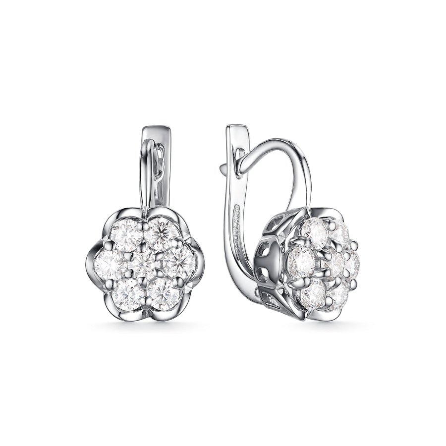 Серьги Дар - Серебро 925, Синтетический муассанит (арт. С-4000рс16128)