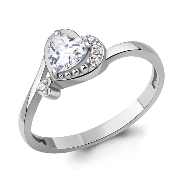 Кольцо Аквамарин - Серебро 925, Фианит (арт. 600505А.5)