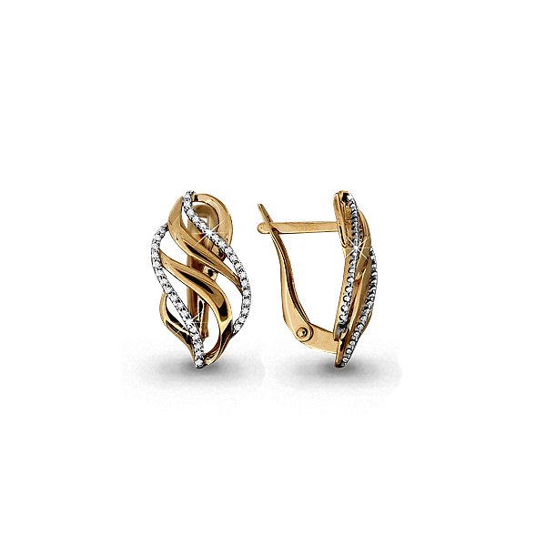 Серьги Аквамарин - Золото 585, Фианит (арт. 42705А.1)