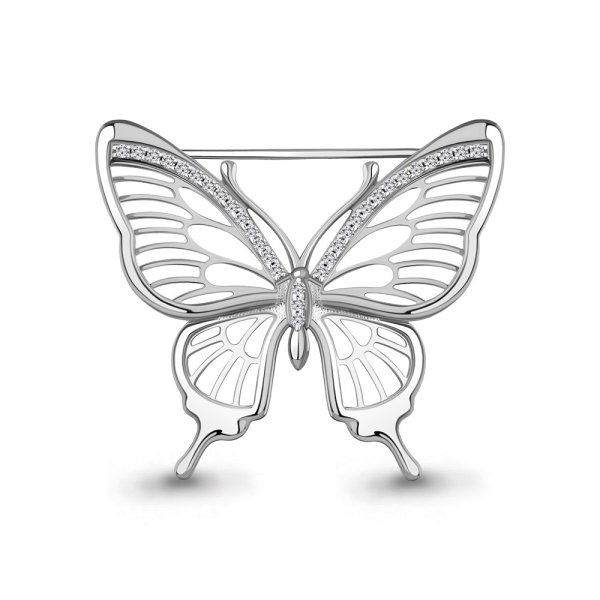 Брошь Аквамарин - Серебро 925, Фианит (арт. 77453А.5)