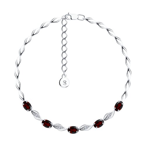 Браслет SOKOLOV - Серебро 925, Гранат, Фианит (арт. 92050095)