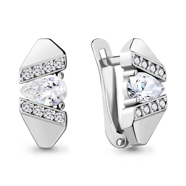 Серьги Аквамарин - Серебро 925, Фианит (арт. 48449А.5)