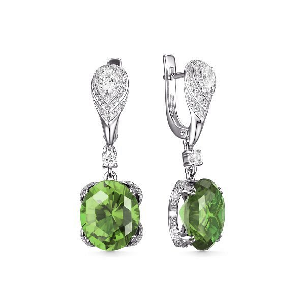 Серьги Дар - Серебро 925, Синтетический ситалл , Фианит (арт. С-5075рс318200)