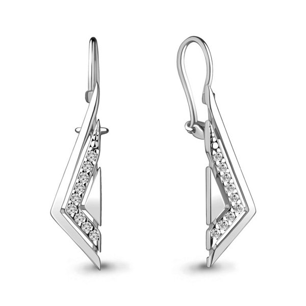 Серьги Аквамарин - Серебро 925, Фианит (арт. 48759А.5)