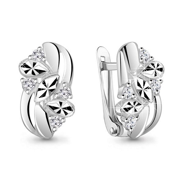 Серьги Аквамарин - Серебро 925, Фианит (арт. 49131А.5)