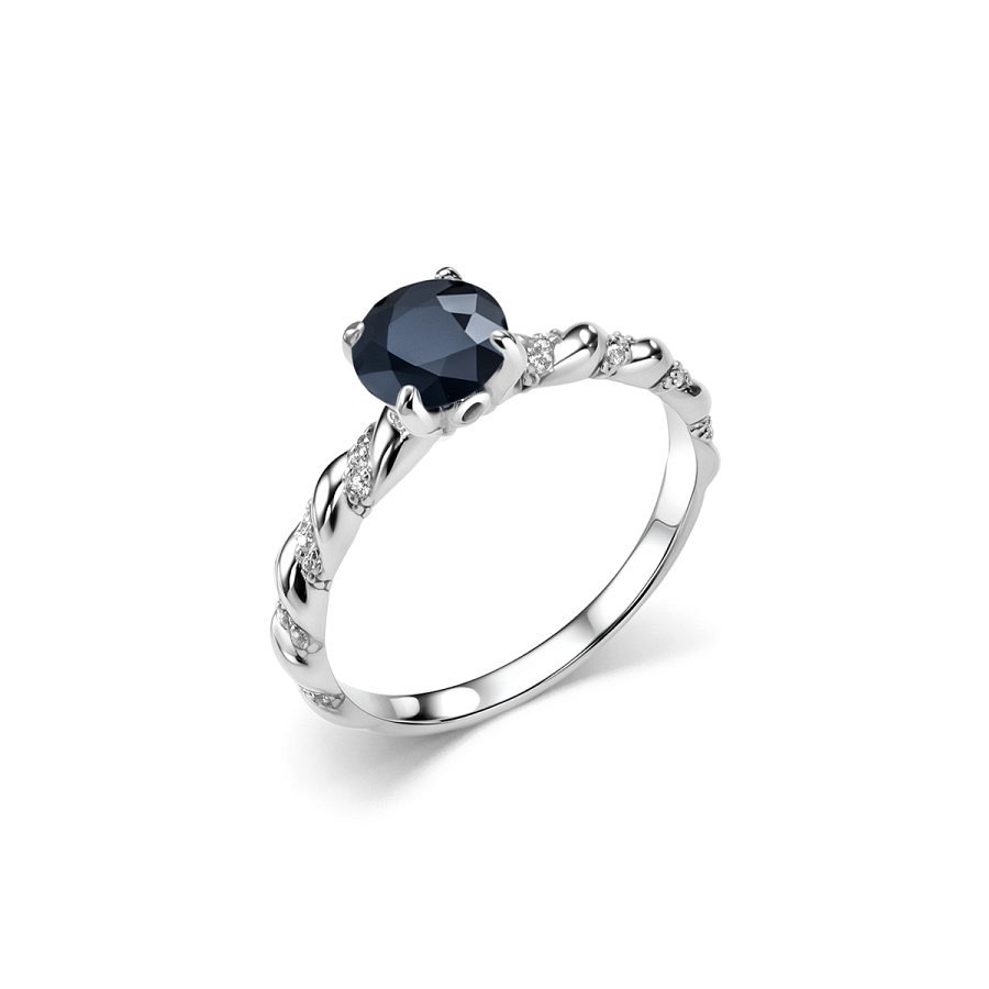Кольцо Дар - Серебро 925, Сапфир, Фианит (арт. К-5139рс110800)