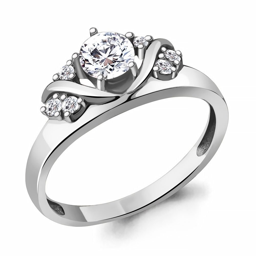 Кольцо Аквамарин - Серебро 925, Фианит (арт. 68928А.5)