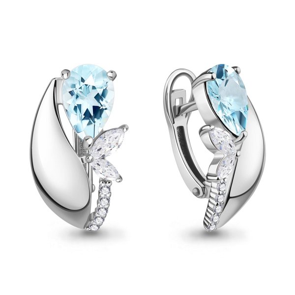Серьги Аквамарин - Серебро 925, Топаз (арт. 4963902А.5)